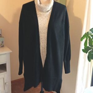 Athleta Wool/Cashmere Blend Long Open Cardigan Sweater